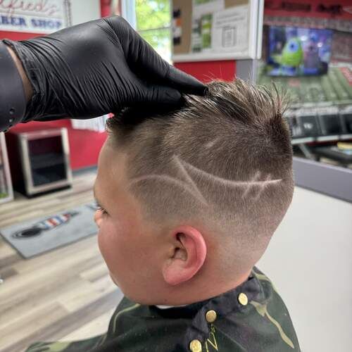 Hair design at Alfred's Barbershop
